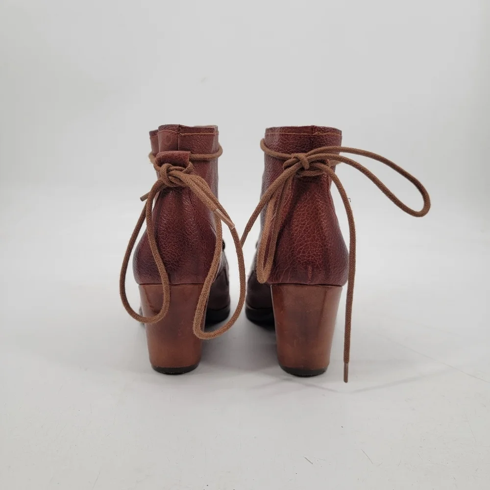 Kork Ease Kalpana Granny Lace Up Leather Boots Size 8 Brown Acadmia Romantic - Picture 6 of 16
